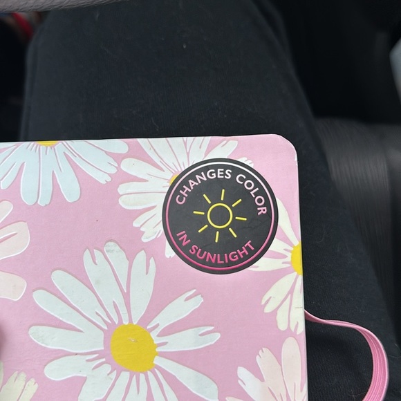 Pink flower journal lined color changing notebook - Picture 3 of 6